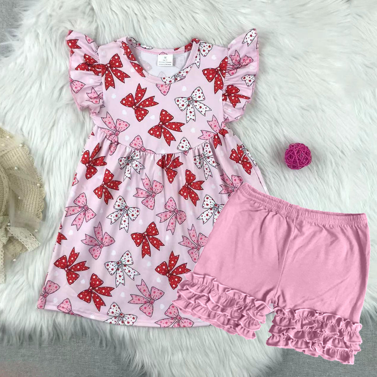 New Baby Girl Winter Cap In Pink Color With Check Bow For 0-2 Years In Jersey stuff on Sale Price