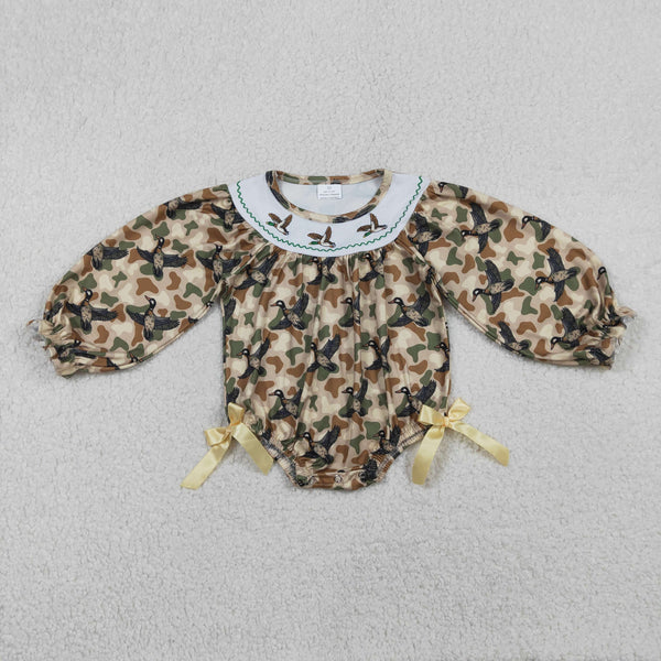 RTS LR2896 baby girl clothes mallard embroidery hunting clothes girl  winter bubble