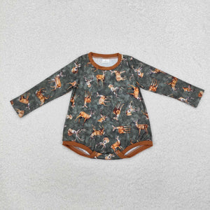 LR1859 RTS baby girl clothes deer hunting girl winter bubble