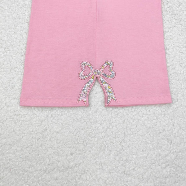 GT0872 RTS  toddler girl clothes bow grandmillennial pink cotton bows girl winter top shirt embroidery