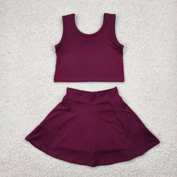 GSD1981  RTS toddler girl clothes brown girl summer set yoga clothes athletics sports clothes