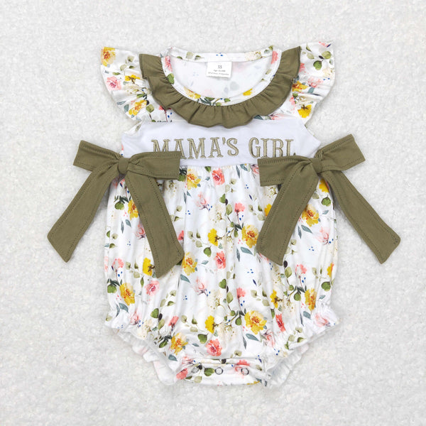 SR0478 baby girl clothes embroidery mama's girl bubble mother's day romper