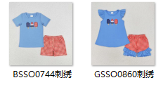 RTS kids clothing popsicle embroidery 4th of July patriotic clothing set