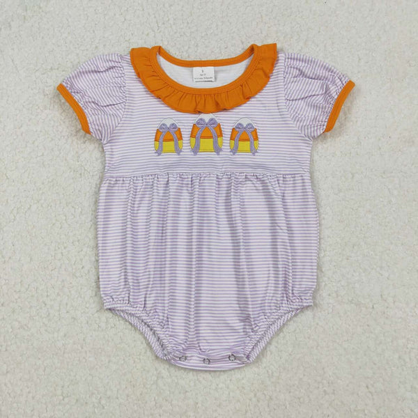 SR3202 RTS baby girl clothes pumpkin embroidery girl halloween bubble