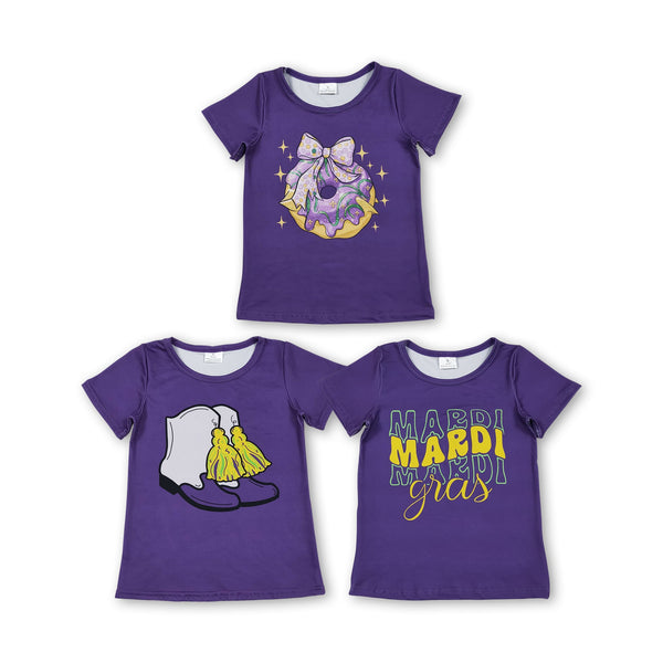 RTS toddler clothes matching clothing baby mardi gras print top girls summer t-shirt-2025.10.29