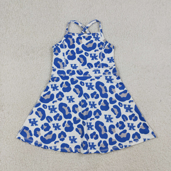 GSD3630 RTS toddler clothes state camo print girl yoga summer dress sports dress