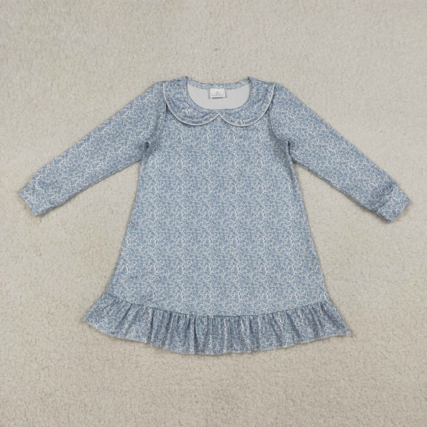 GLD1424 RTS toddler girl clothes floral girl winter clothing long sleeve dress