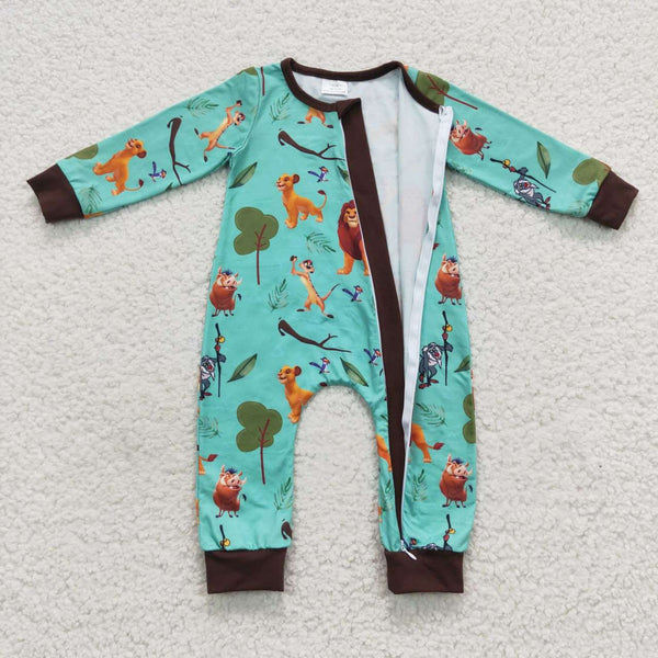 LR0486 baby girl clothes lion winter romper