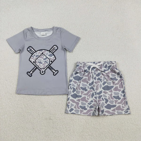 RTS baby clothes  baseball print boy summer shorts set-2025.12.9