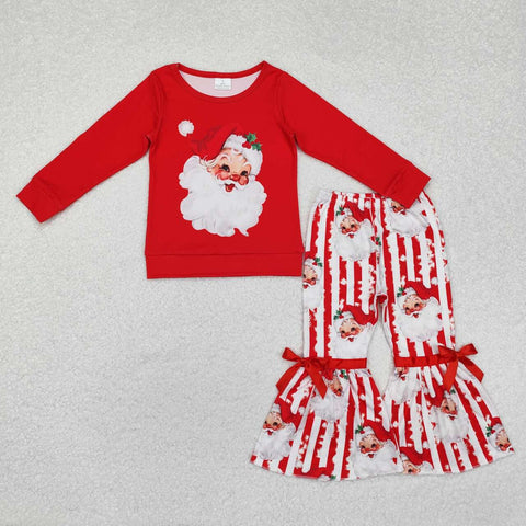 GLP1946 RTS toddler girl clothes red santa claus girl christmas set