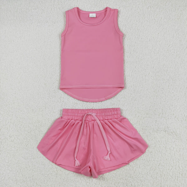 SS0546 RTS girl clothes pink girl summer shorts yoga shorts atheletic clothes