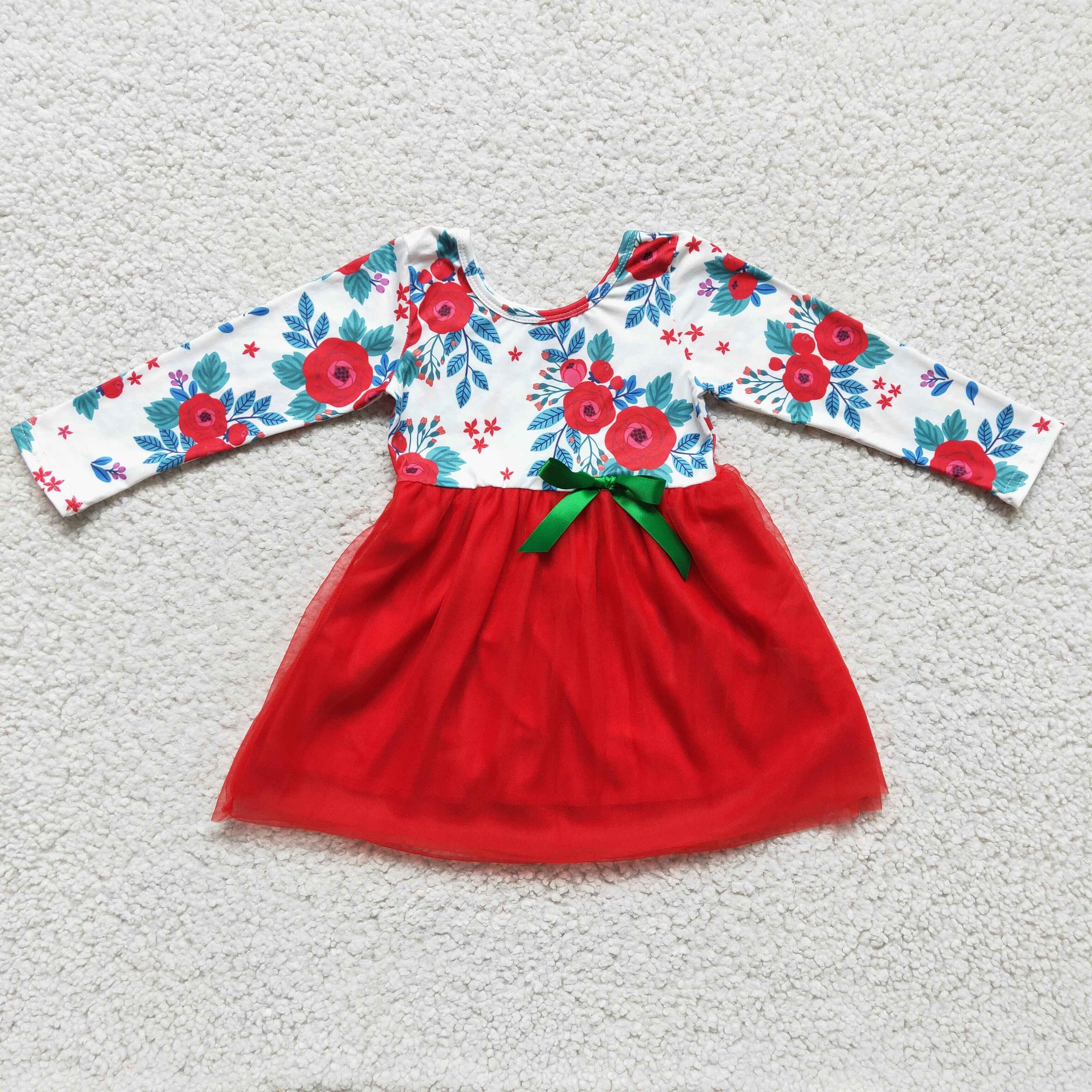 GLD0120 RTS baby girl clothes red tullle winter dress-promotion 2024.8.31 $5.5