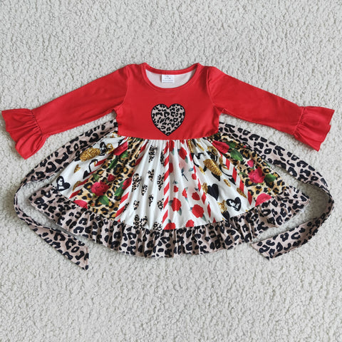 6 A13-30 girl redvalentine's day long sleeve heart dress-promotion 2024.1.13 $5.5