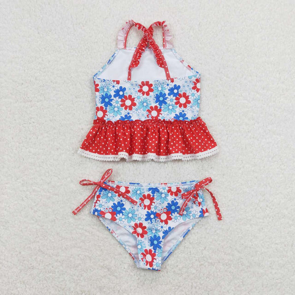 S0253 RTS baby girl clothes floral girl summer swimsuit swim wear beach bathing suit 1