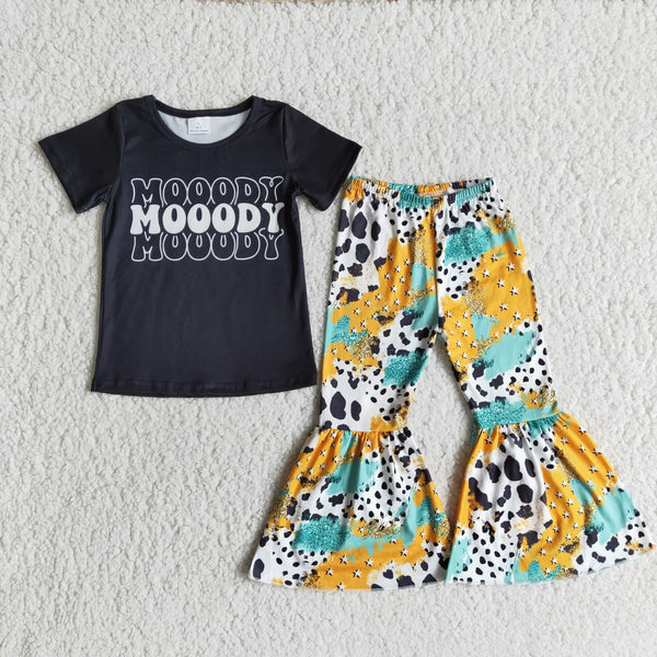 E8-3 girl black mooody short sleeve fall spring set-promotion 2024.3.2 $5.5