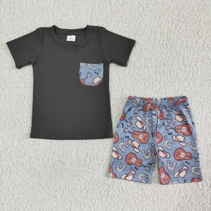 BSSO0075 boy summer pocket guitar outfits