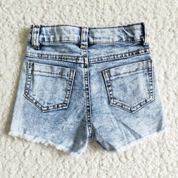 SS0024 kids clothes summer denim cow shorts