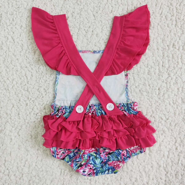 SR0038 USA warehouse 25.5.14-1 kids clothing floral flamingo bubble