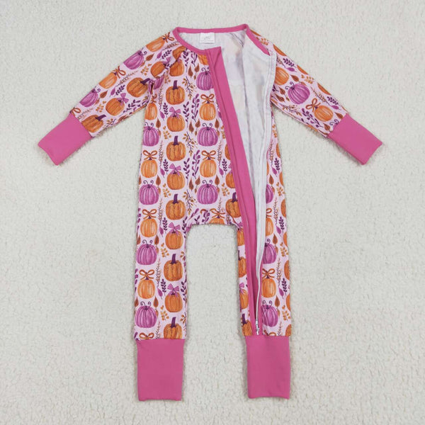 LR2270 RTS baby girl clothes pumpkin girl halloween romper