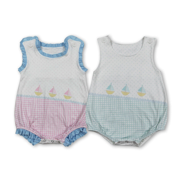 RTS kids matching clothing sailing boat print clothing baby summer bubble-2026.2.4