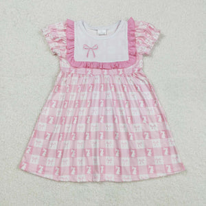 GSD1578 RTS Girl clothes pink bow rabbit girl easter summer dress