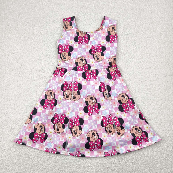 GSD2461 RTS girl clothes cartoon mouse girl summer dress yoga clothes atheletic sports clothes