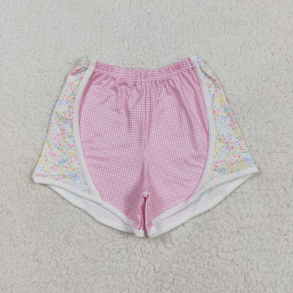 SS0518 RTS girl clothes pink floral  girl summer shorts