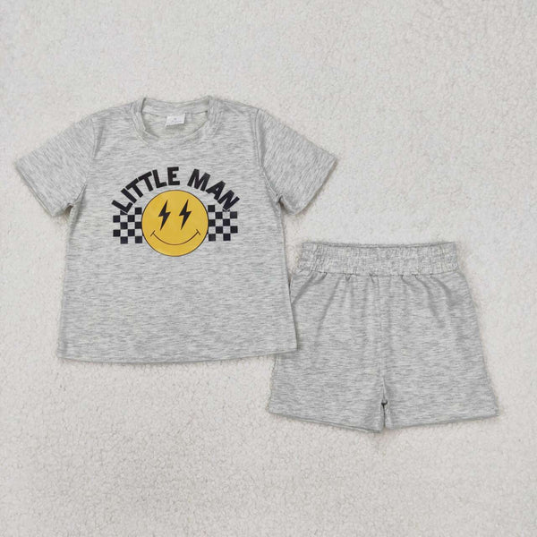 BSSO1303 RTS boy clothes cotton little man toddler boy summer vinyl outfit