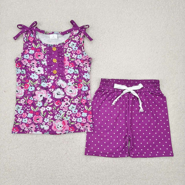 GSSO2358 RTS girl clothes floral toddler girl summer outfit