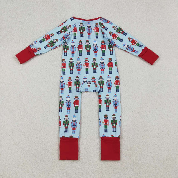 LR2599 RTS baby boy clothes soldier boy winter romper christmas onesie