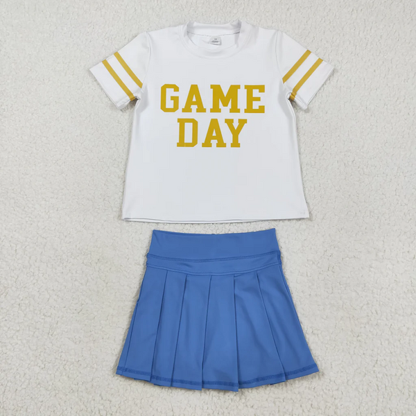 RTS girl clothes girl summer set  vinyl game day girl summer short skirt set-2025.9.4