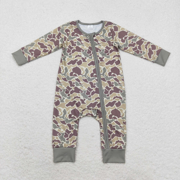 LR1451 RTS Bamboo baby boy clothes camouflage toddler boy  winter romper