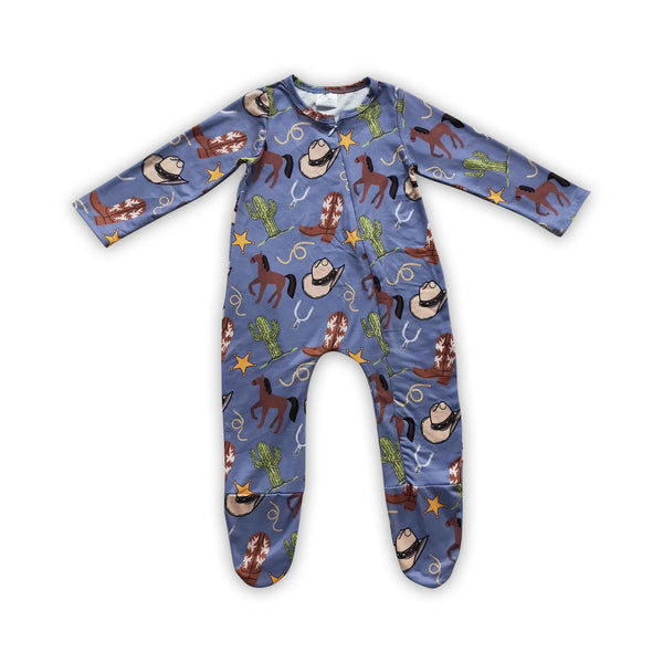 LR0230 baby clothes horse hat zipper winter romper