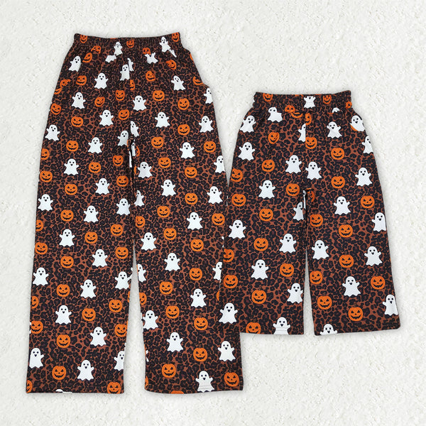 RTS Matching clothing family halloween ghost pumpkin leopard print women & kid wide leg pant fall clothing-2026.9.15