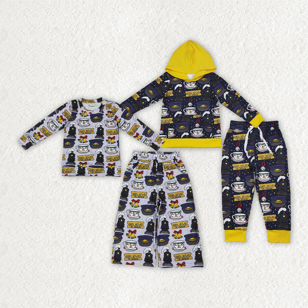 RTS Matching clothes halloween witch coffee print kid long sleeve hoodie top pant family matching outfit-2026.9.23