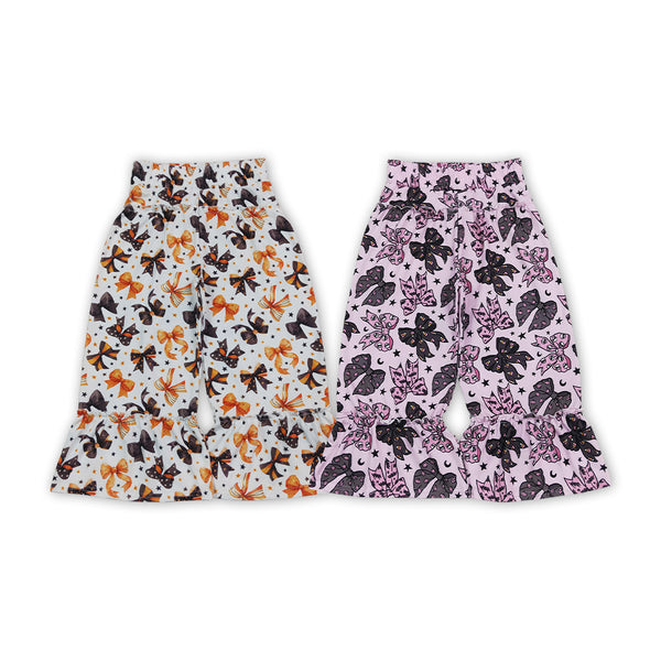 RTS Matching clothing kids mixed Halloween bow baby girl flare pants halloween clothes-2026.10.7