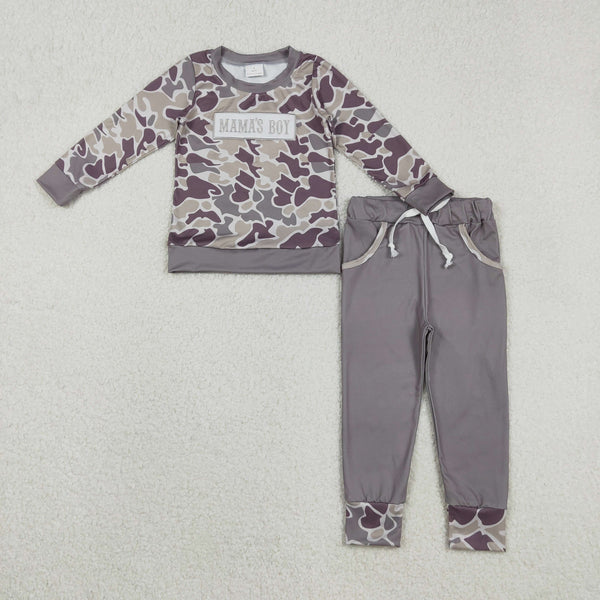 BLP1333 RTS boy clothes mama’s boy winter embroidery outfit winter clothing set