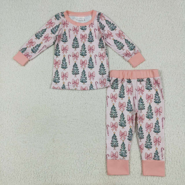 GLP2423 RTS girl clothes tree girl christmas winter set pajamas set