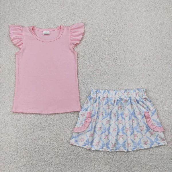 GSD2360 RTS girl clothes girl summer skirt set