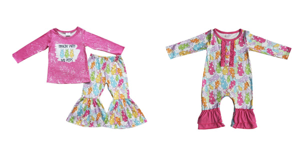 todderl girl clothes pink bunny easter matching clothing