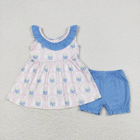 GSSO0723 RTS baby girl clothes pink floral toddler girl summer outfits