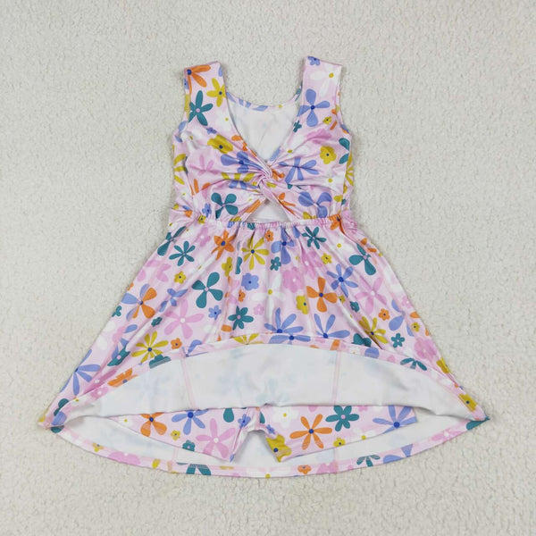 GSD2113 RTS toddler clothes floral girl summer dress yoga clothes