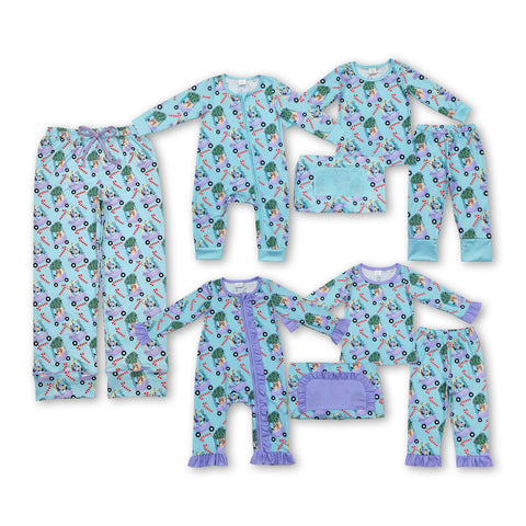 RTS family christmas matching clothes cartoon blue pajamas wear