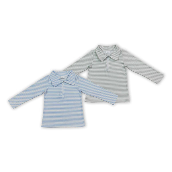 RTS Matching clothing kids mixed stripe baby boy long sleeve polo top-2026.10.7
