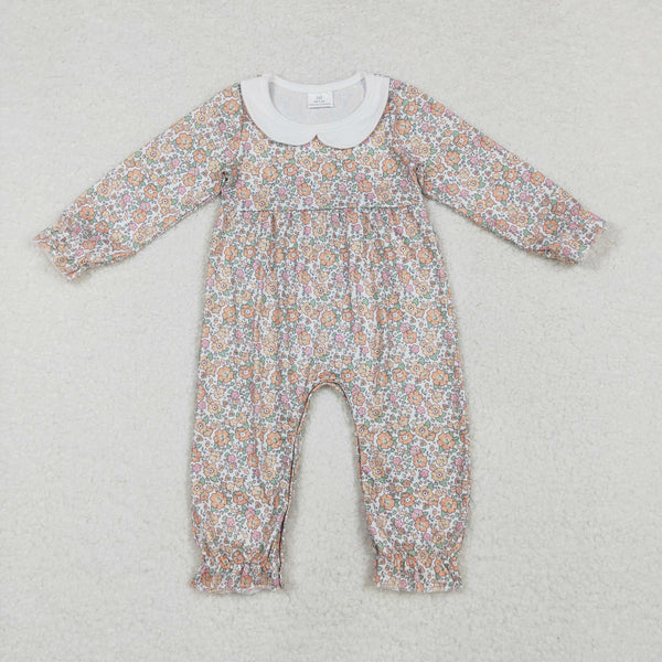 LR1238 RTS baby girl clothes floral flower baby winter romper
