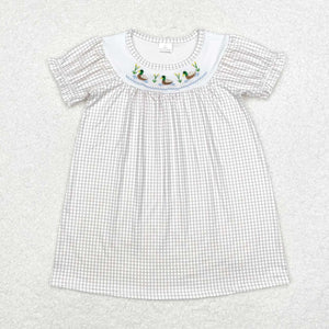 GSD1410 RTS toddler girl clothes mallard girl  summer dress embroidery