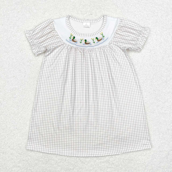 GSD1410 RTS toddler girl clothes mallard girl  summer dress embroidery