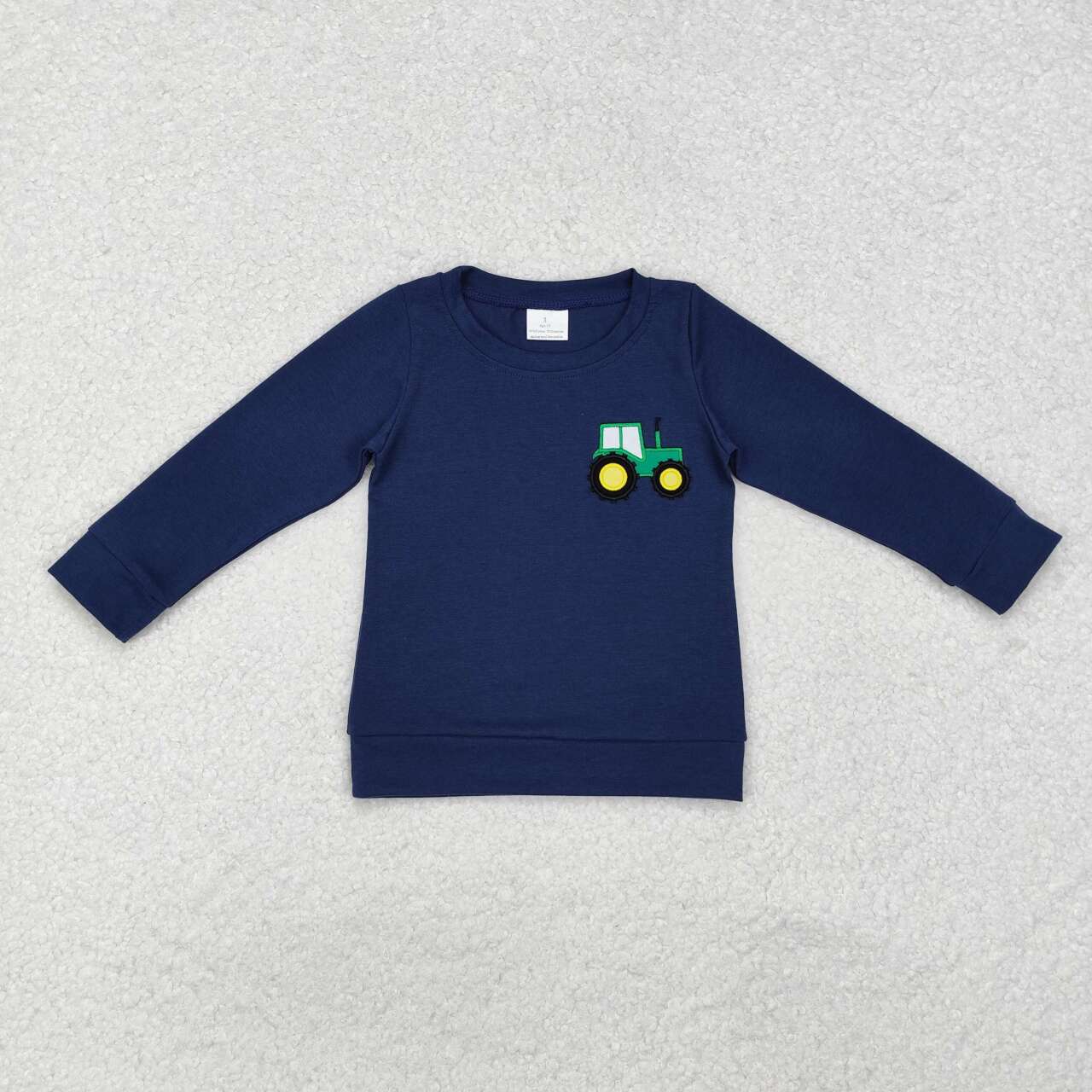 BT0879 RTS toddler boy clothes truck boy winter  top shirt embroidery