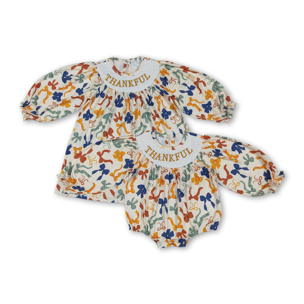 GLD1086 RTS baby girl clothes thanksgiving dress bow winter dresses
