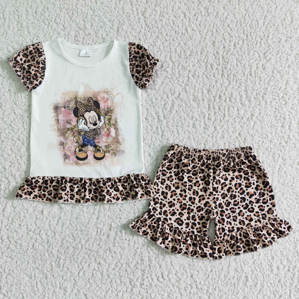 GSSO0079 kids clothing leopard cartoon summer set-promotion 2024.5.18 $5.5